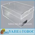Custom clear acrylic shoe boxes, clear acrylic sneaker display box with lid